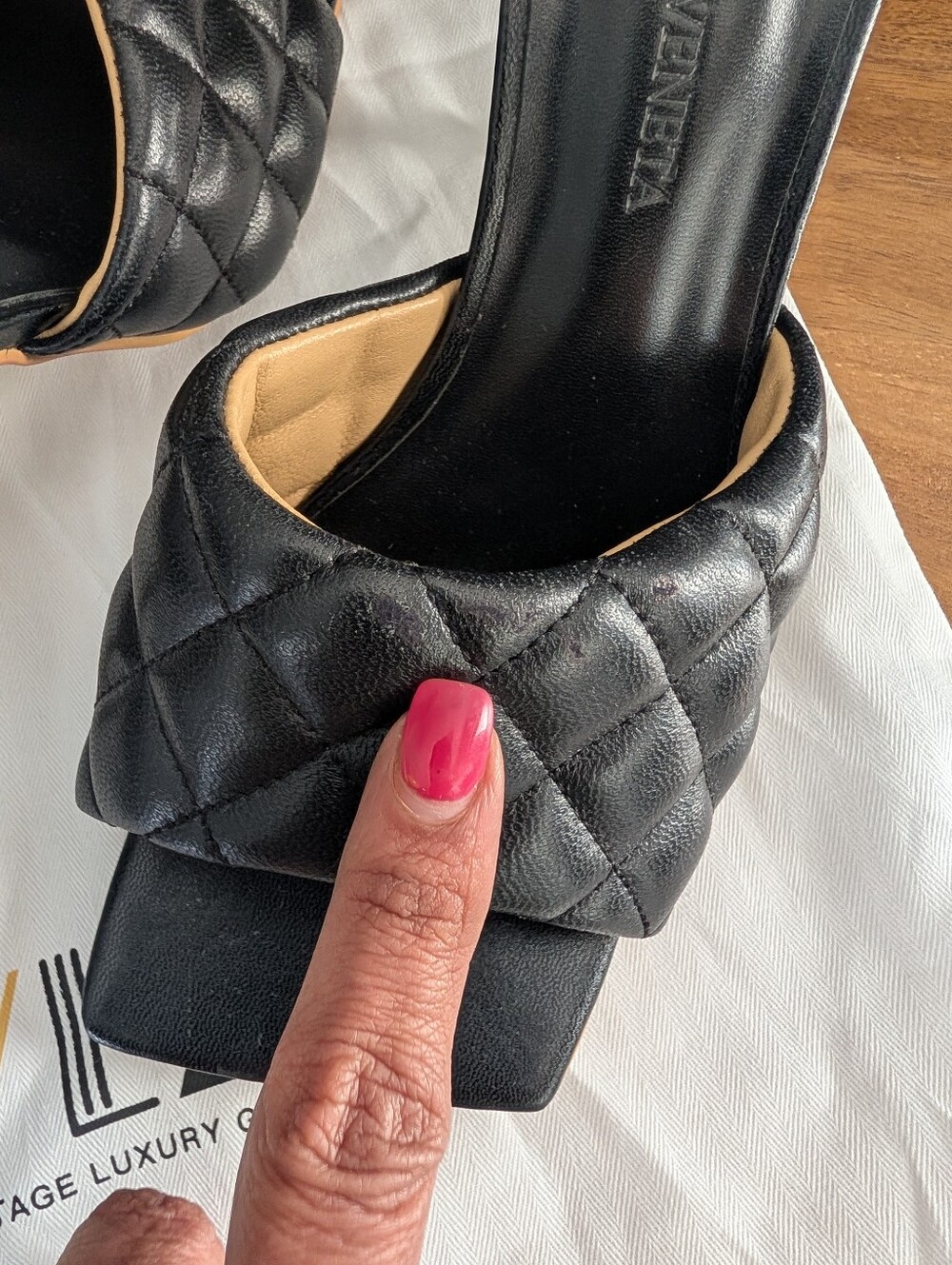 Bottega Veneta Black Quilted Slide Mules Size 40 - Picture 6 of 8
